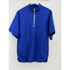 Easton 1/4 Zip Alpha Cage Jacket Men's L Blue Short Sleeve Baseball Batting